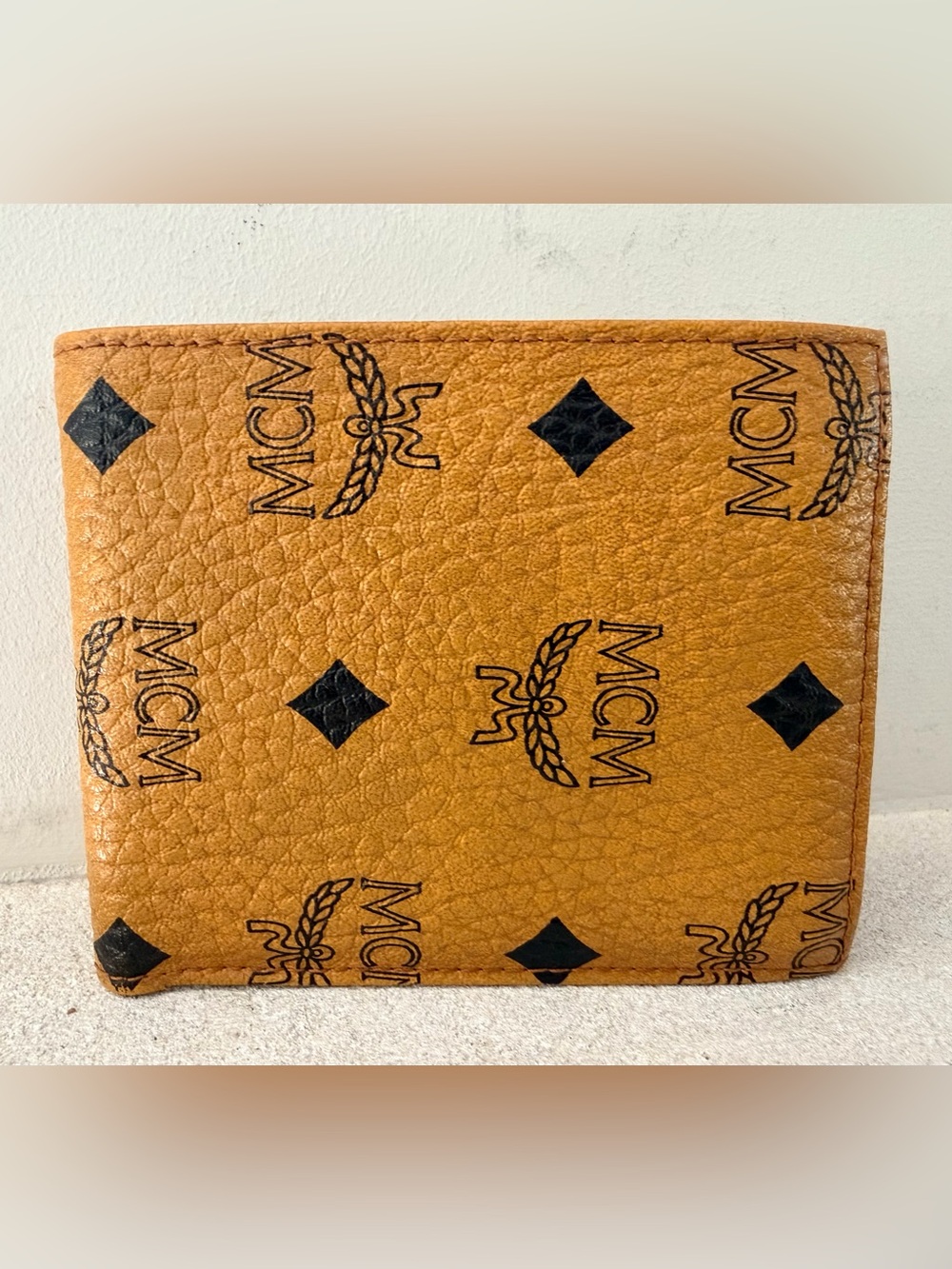 MCM Vintage Cognac Visetos Bifold Wallet Coin Pocket West Germany